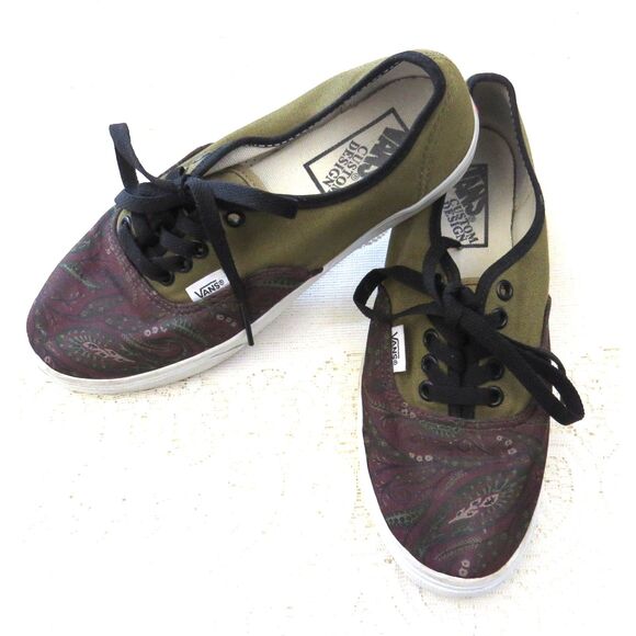 Vans Shoes - Vans Authentic Women's Custom Design Olive/Paisley  7.5 EUC